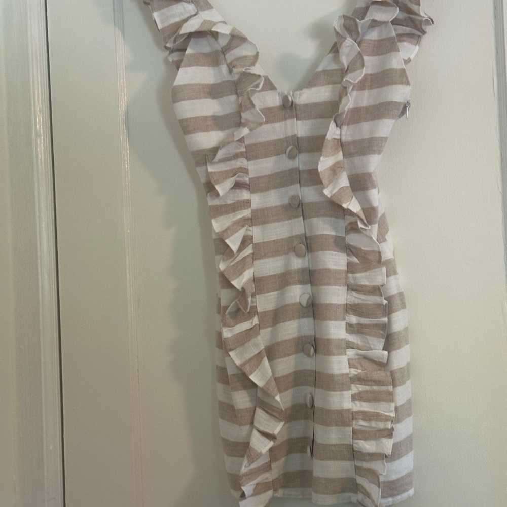 Sabo Striped Ruffle Button Dress